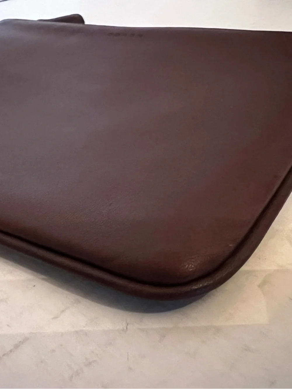 Vintage Coach Cosmetic case Pouch Make up bag purse Mahogany Brown leather NWOT